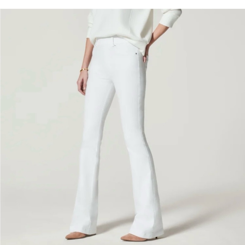 Spanx white slim boot jeans